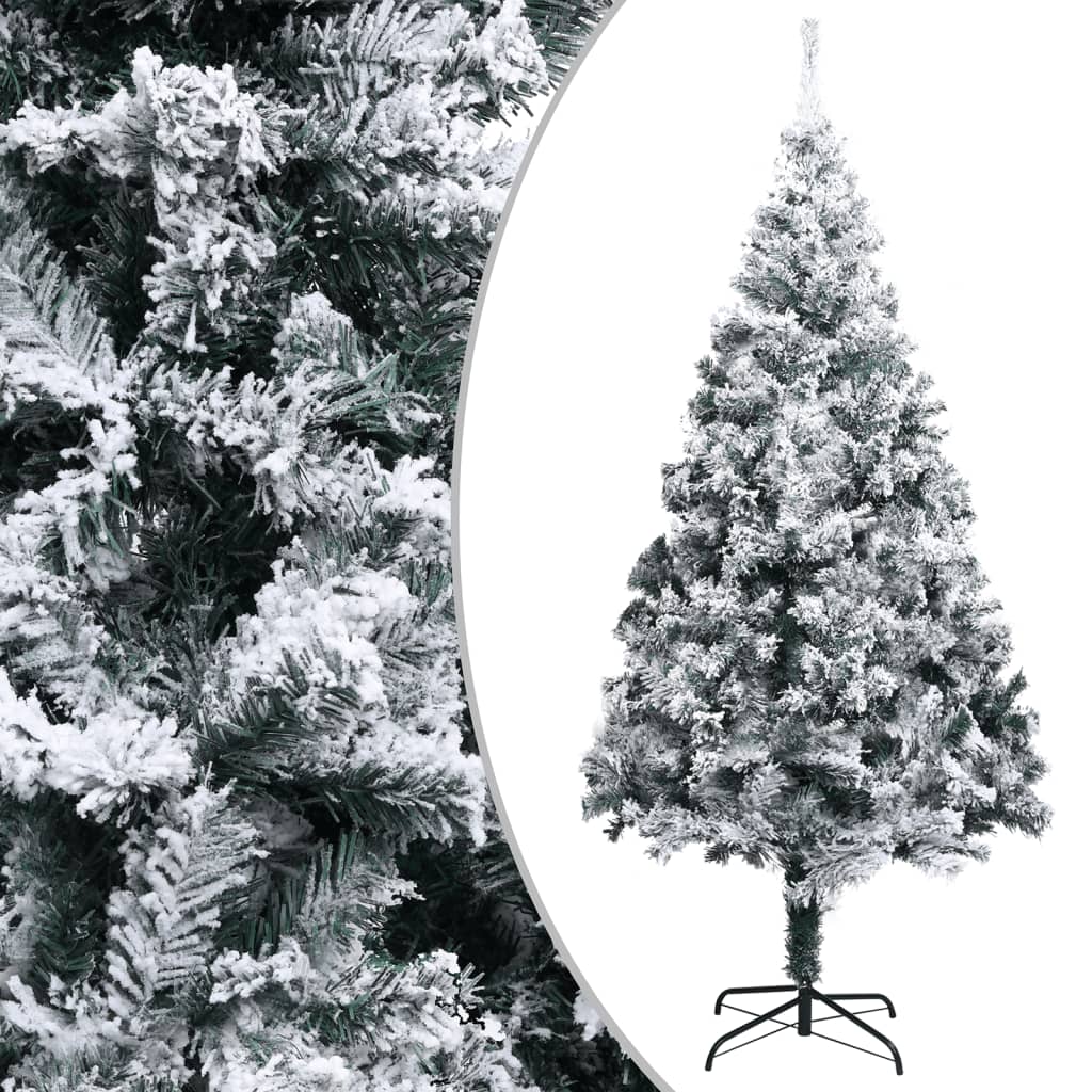 vidaXL Flocked Artificial Christmas Tree Green 300 cm PVC