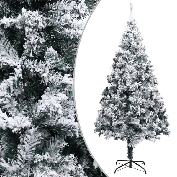 vidaXL Flocked Artificial Christmas Tree Green 300 cm PVC