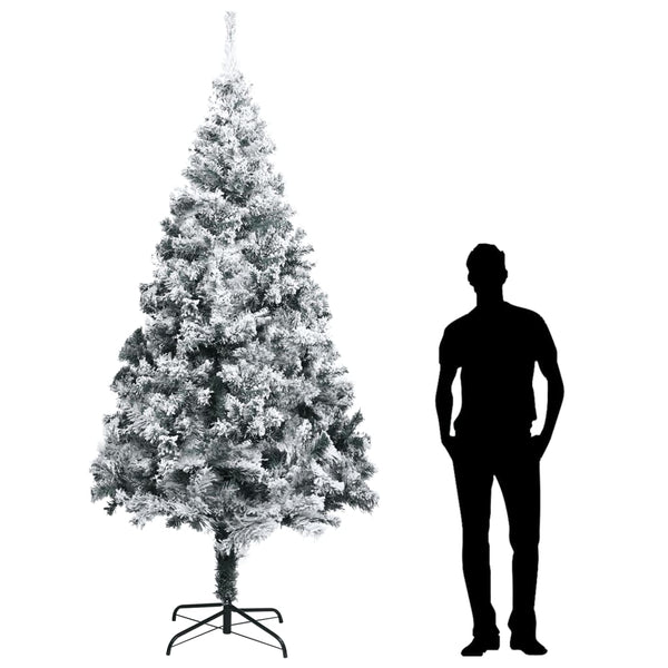 vidaXL Flocked Artificial Christmas Tree Green 300 cm PVC