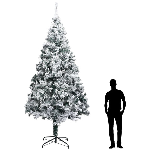 vidaXL Artificial Christmas Tree Snowy Green 400 cm PVC