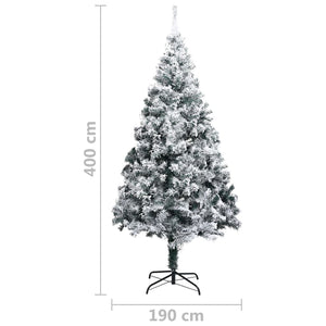 vidaXL Artificial Christmas Tree Snowy Green 400 cm PVC