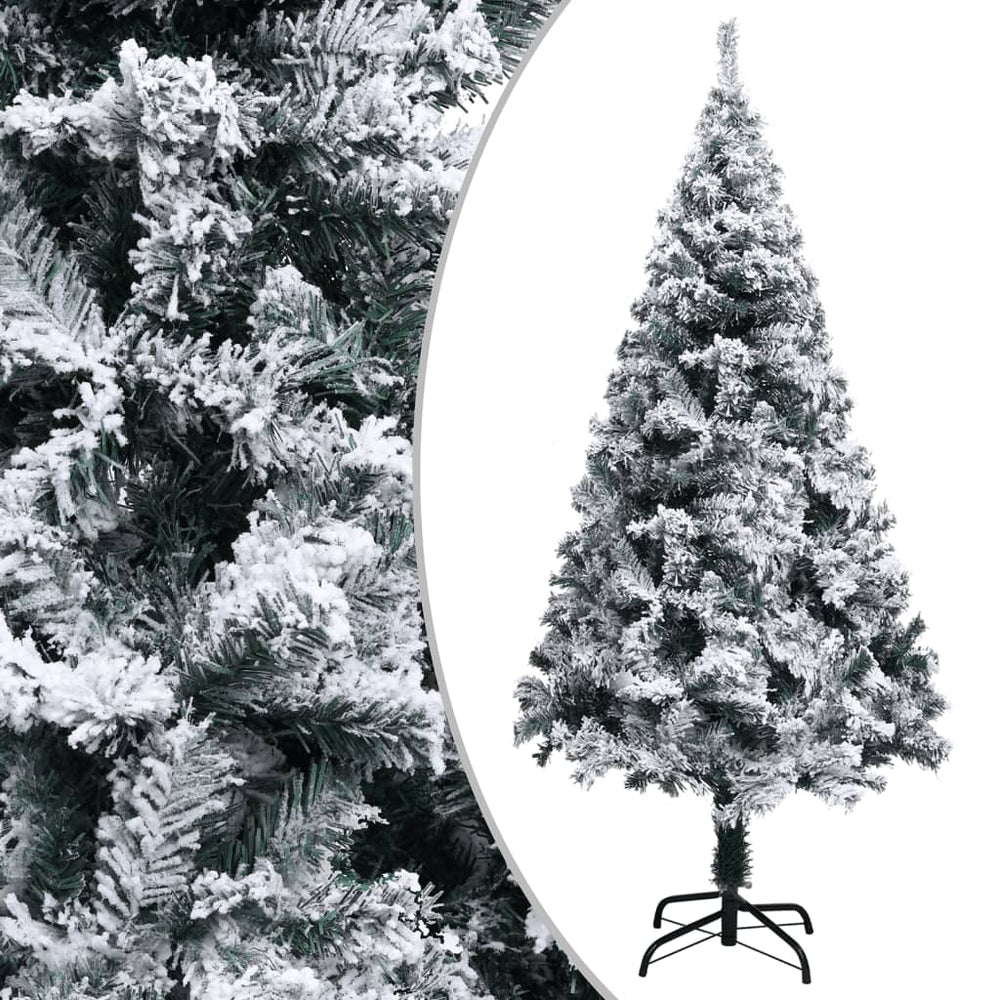 vidaXL Artificial Christmas Tree with Snow Green 120 cm PVC