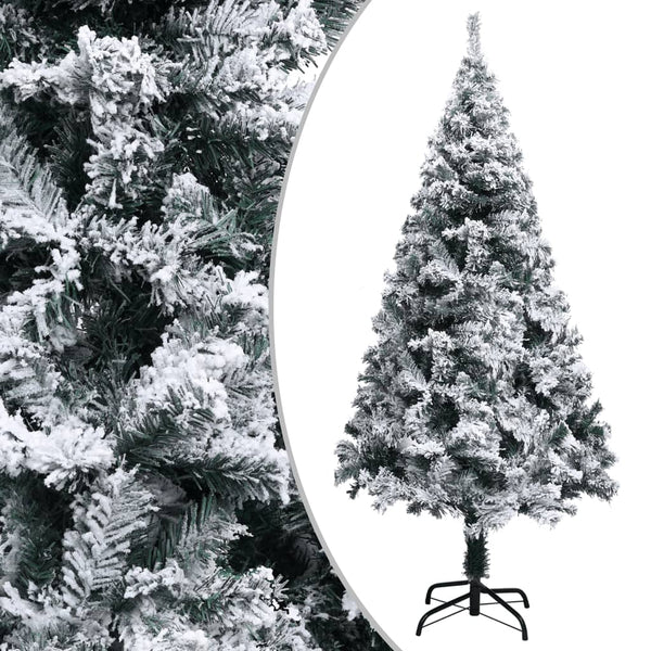 vidaXL Artificial Christmas Tree with Snow Green 120 cm PVC
