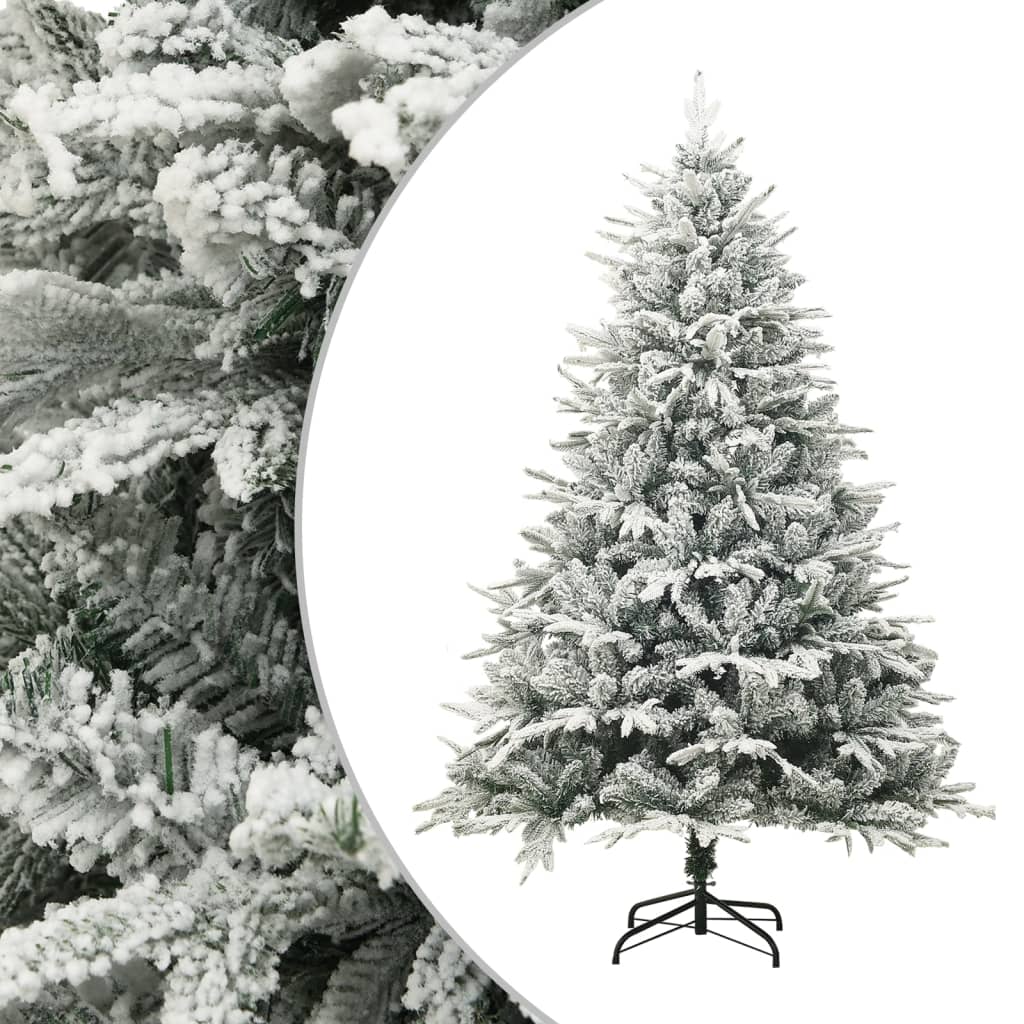 vidaXL Artificial Christmas Tree Snowy Green 150 cm PVC PE