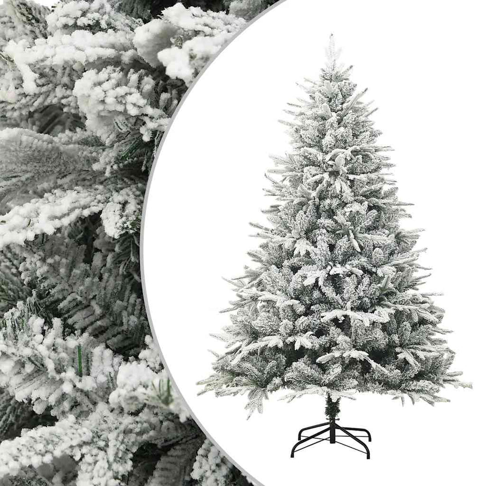 vidaXL Artificial Christmas Tree Snowy Green 180 cm PVC PE