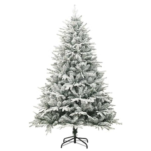 vidaXL Artificial Christmas Tree Snowy Green 180 cm PVC PE