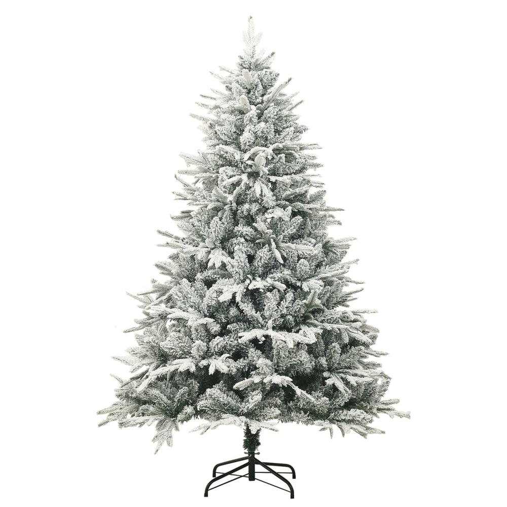 vidaXL Artificial Christmas Tree Snowy Green 210 cm PVC PE