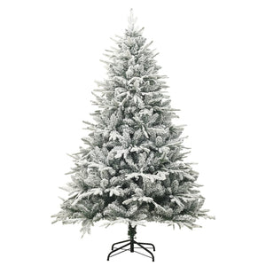 vidaXL Artificial Christmas Tree Snowy Green 210 cm PVC PE