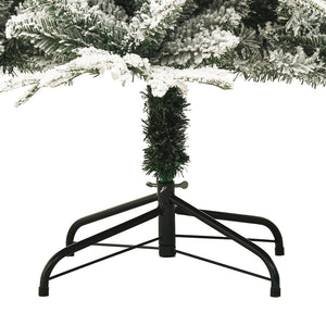 vidaXL Artificial Christmas Tree Snowy Green 210 cm PVC PE