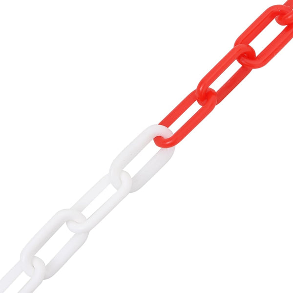 vidaXL Barrier Chain Red and White 100 m Ø4 mm Plastic