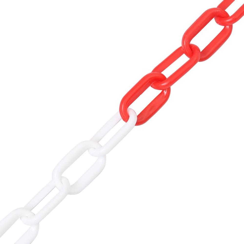 vidaXL Barrier Chain Red and White 100 m Ø6 mm Plastic
