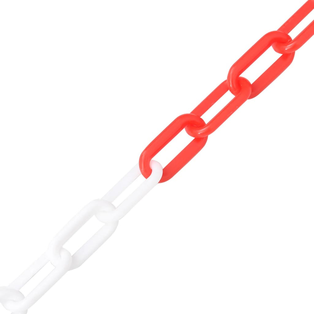 vidaXL Barrier Chain Red and White 100 m Ø8 mm Plastic