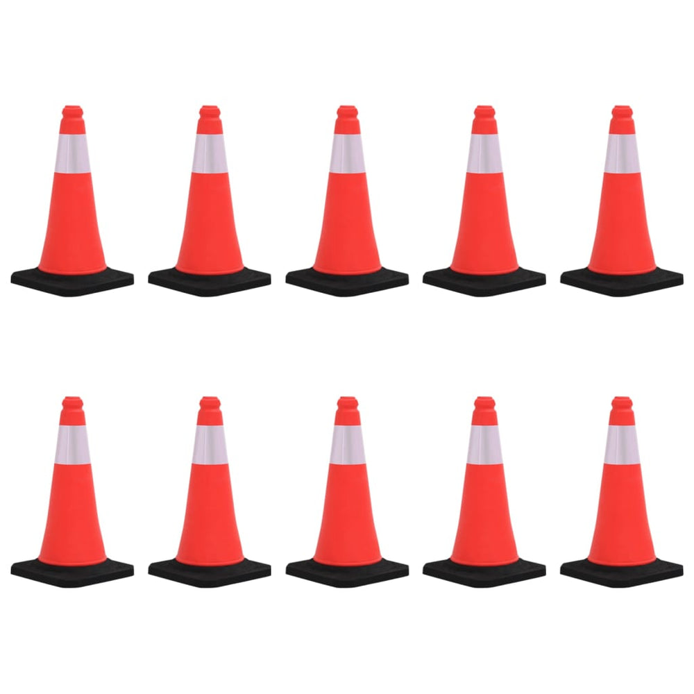 vidaXL Reflective Traffic Cones with Heavy Base 10 pcs 50 cm