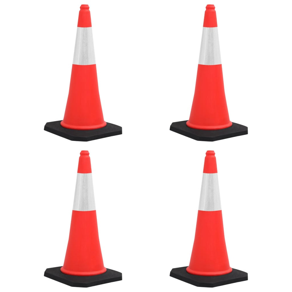 vidaXL Reflective Traffic Cones with Heavy Base 4 pcs. 75 cm