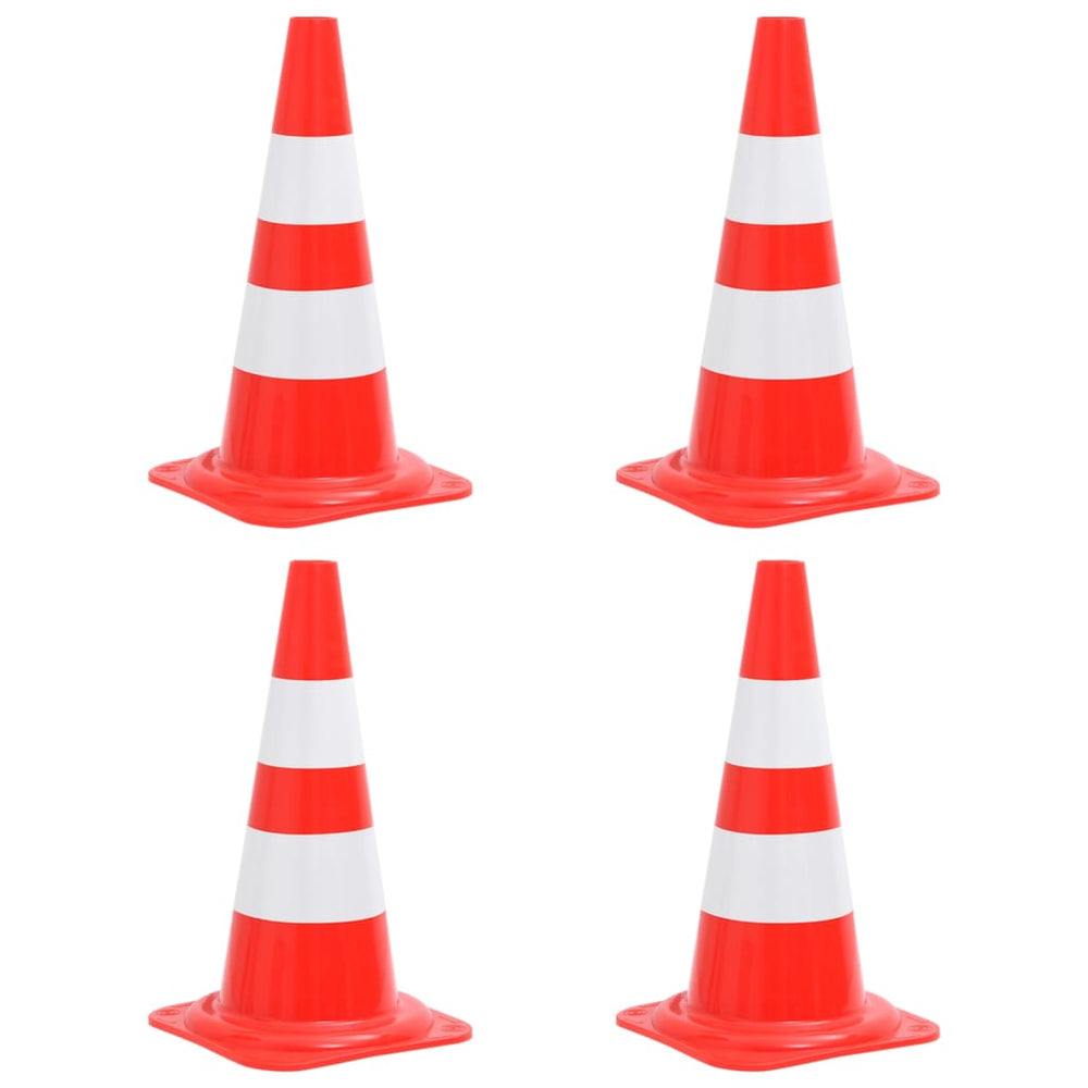 vidaXL Reflective Traffic Cones 4 pcs. Red and White 50 cm