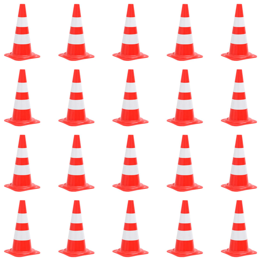 vidaXL Reflective Traffic Cones 20 pcs. Red and White 50 cm