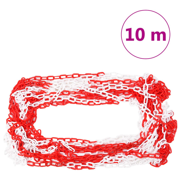 vidaXL Traffic Cone Set with 10 m Chain Red and White