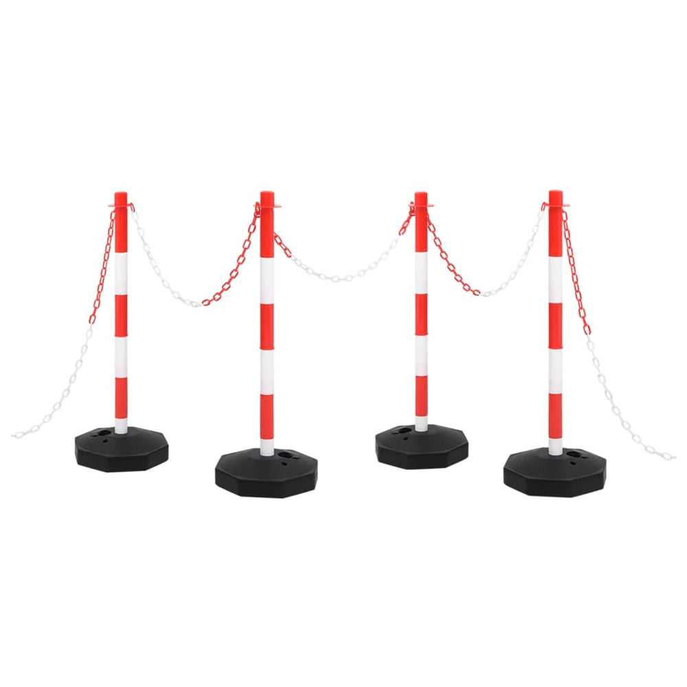 vidaXL Chain Post Set with 10m Plastic Chain
