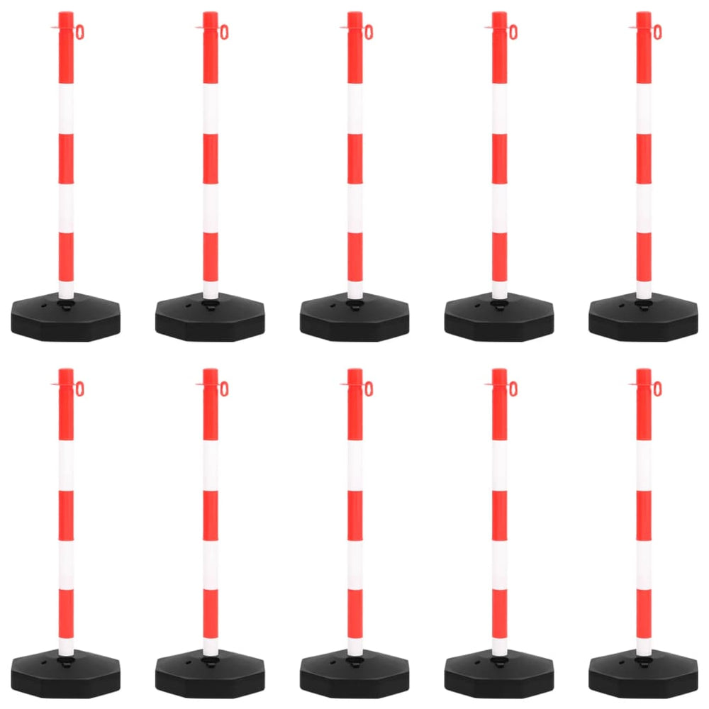 vidaXL Chain Post Set with 10m Plastic Chain