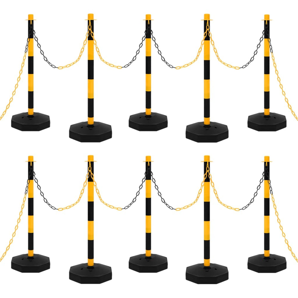 vidaXL Chain Post Set with 10m Plastic Chain