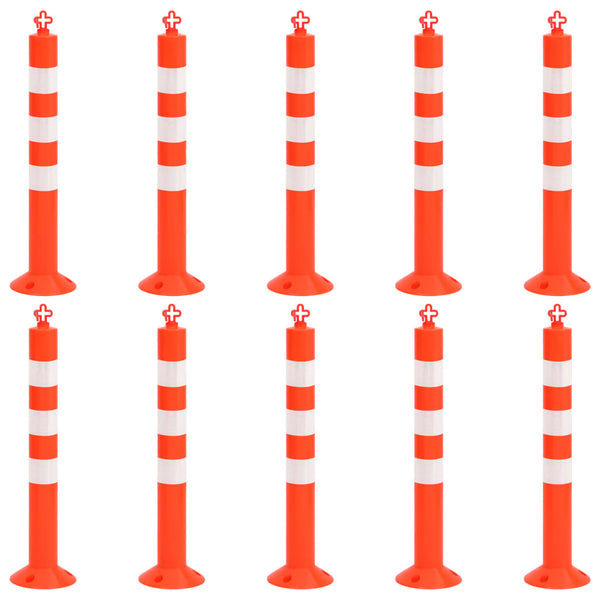 vidaXL Barrier Posts 10 pcs. with Chain 75 cm PE