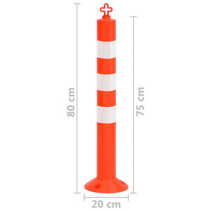 vidaXL Barrier Posts 10 pcs. with Chain 75 cm PE