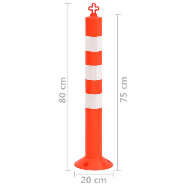 vidaXL Barrier Posts 10 pcs. with Chain 75 cm PE
