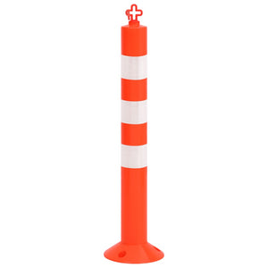 vidaXL Barrier Posts 10 pcs. with Chain 75 cm PE