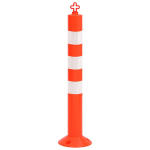 vidaXL Barrier Posts 10 pcs. with Chain 75 cm PE