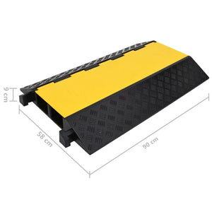 vidaXL Cable Protector 2 Channels Rubber 90 cm