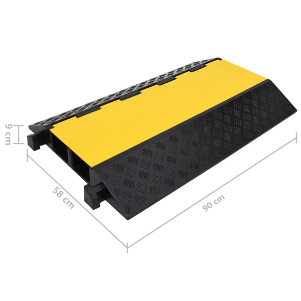 vidaXL Cable Protector 2 Channels Rubber 90 cm