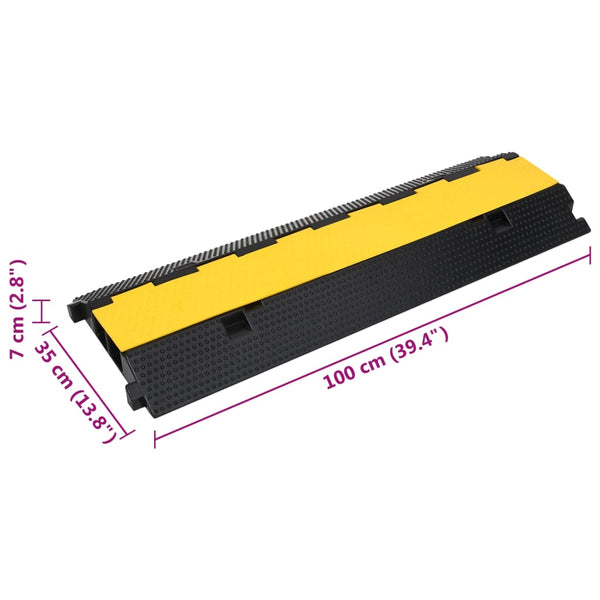 vidaXL Cable Protector 2 Channels Rubber 100 cm