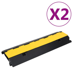 vidaXL Cable Protectors 2 pcs. 2 Channels Rubber 100 cm