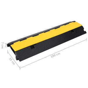 vidaXL Cable Protectors 2 pcs. 2 Channels Rubber 100 cm
