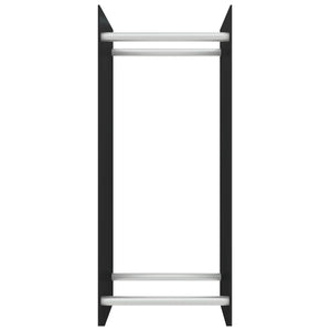 vidaXL Firewood Rack Black 40x35x100 cm Tempered Glass