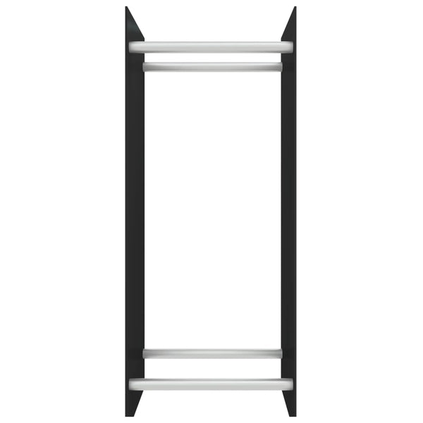 vidaXL Firewood Rack Black 40x35x100 cm Tempered Glass