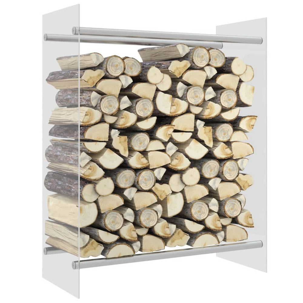 vidaXL Firewood Rack Transparent 80x35x100 cm Tempered Glass