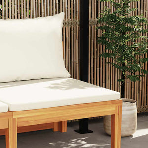 vidaXL Garden Bench with Table & Cream Cushions Solid Acacia Wood