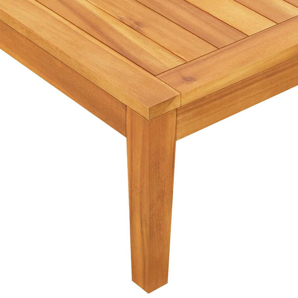 vidaXL Garden Bench with Table & Cream Cushions Solid Acacia Wood