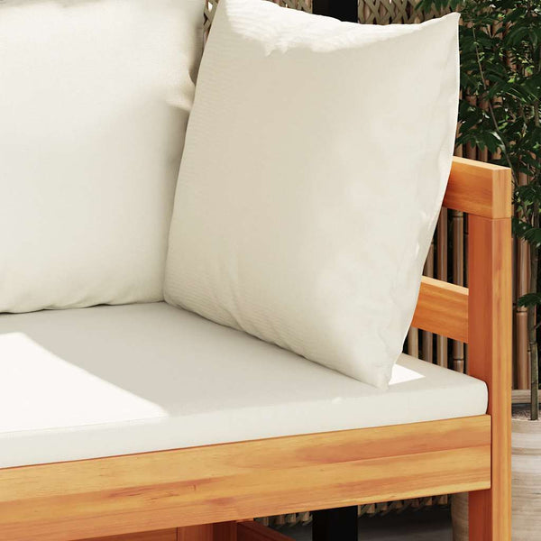 vidaXL 2-Piece Garden Lounge Set with Cushions Cream Acacia Wood