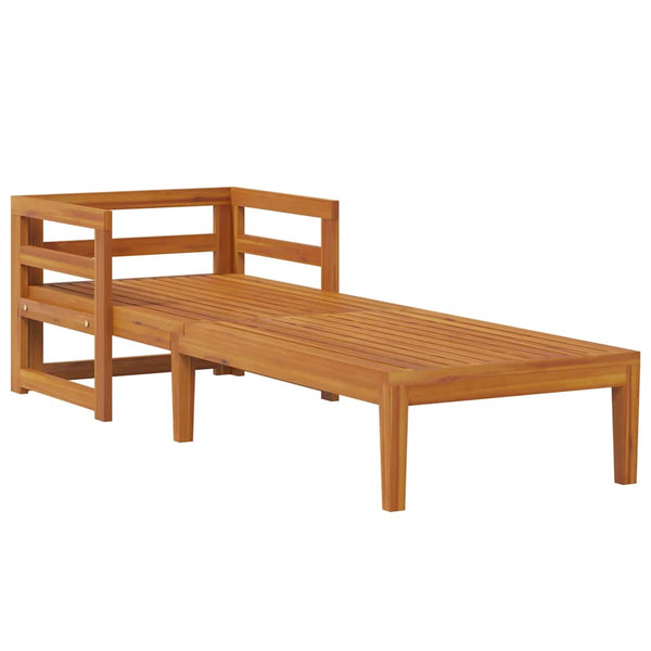 vidaXL Sun Lounger with Dark Gray Cushions Solid Acacia Wood