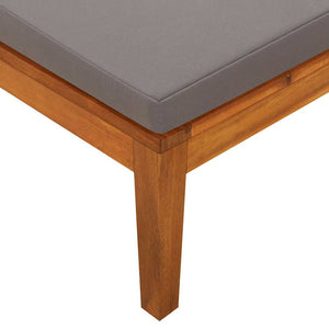 vidaXL Sun Lounger with Dark Gray Cushions Solid Acacia Wood