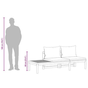 vidaXL Garden Bench with Table & Dark Grey Cushions Solid Acacia Wood