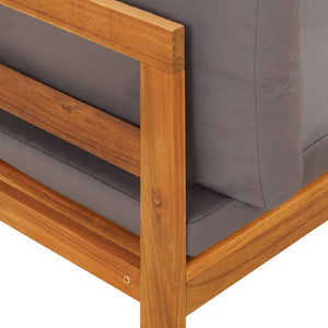 vidaXL Corner Sofa with Dark Grey Cushions Solid Acacia Wood