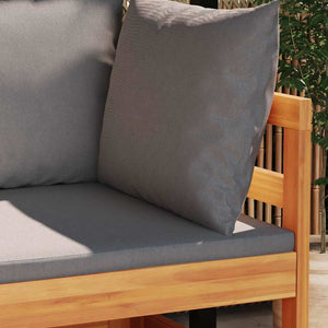 vidaXL 2-Piece Garden Lounge Set with Dark Grey Cushions Acacia Wood