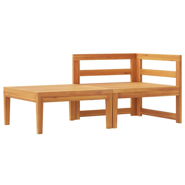vidaXL 2-Piece Garden Lounge Set with Dark Grey Cushions Acacia Wood
