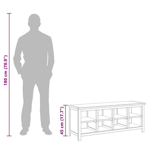 vidaXL Shoe Cabinet 114x37x45 cm Solid Oak Wood