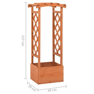 vidaXL Planter with Trellis 49x39x117 cm Firwood