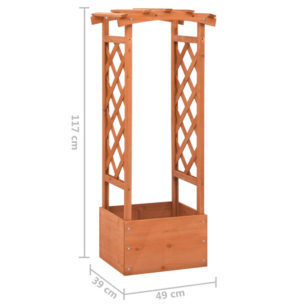 vidaXL Planter with Trellis 49x39x117 cm Firwood
