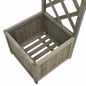 vidaXL Garden Pergola with Planter Grey Solid Fir Wood
